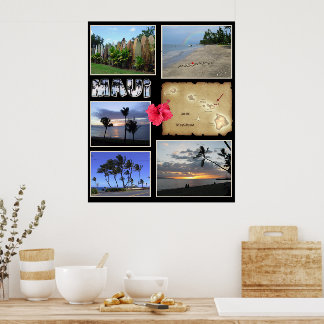 Maui Collage mit Ihren Fotos und Datum Poster