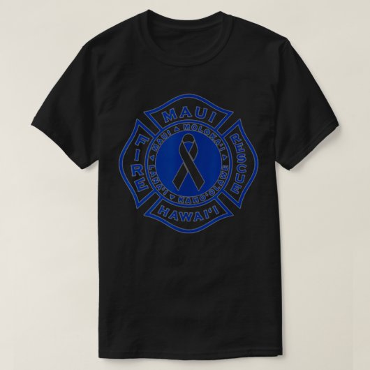 Maui Fire Department Blue auf rosa T-Shirt (Design vorne)