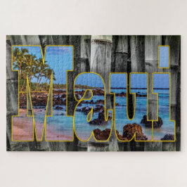 Maui Graphics auf Bamboo Hintergrund Puzzle
