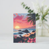 Maui Hawaii Aloha Vintage Travel Postkarte (Stehend Vorderseite)