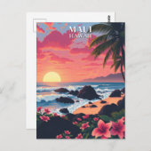 Maui Hawaii Aloha Vintage Travel Postkarte (Vorne/Hinten)