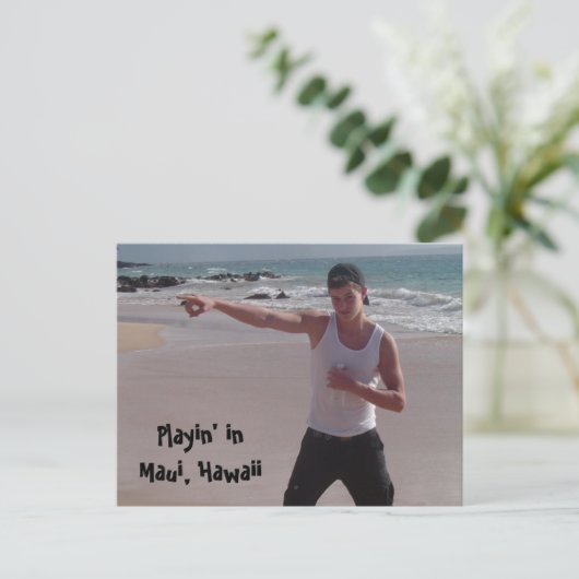 Maui Hawaii am Strand Postkarte (Stehend Vorderseite)
