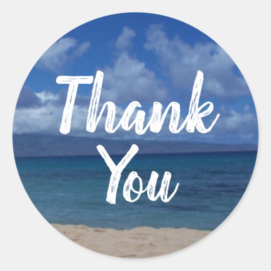 Maui Hawaii Beach Ocean View Runder Aufkleber (Vorderseite)