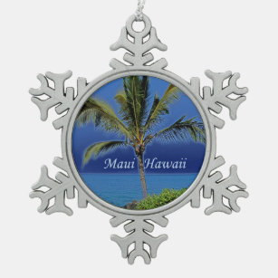 Maui Hawaii Beach Schneeflocken Zinn-Ornament