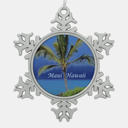 Maui Hawaii Beach Schneeflocken Zinn-Ornament (Vorderseite)