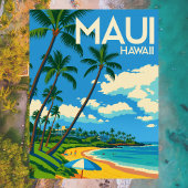 Maui Hawaii Beach Vintage Travel Postkarte