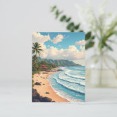 Maui Hawaii Beach Vintage Travel Postkarte (Stehend Vorderseite)