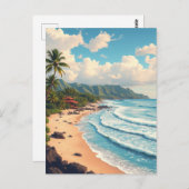 Maui Hawaii Beach Vintage Travel Postkarte (Vorne/Hinten)