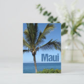 Maui Hawaii Beautiful Ocean Palm Tree Postkarte (Stehend Vorderseite)