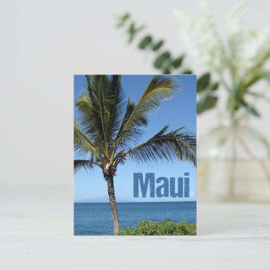 Maui Hawaii Beautiful Ocean Palm Tree Postkarte (Stehend Vorderseite)