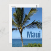 Maui Hawaii Beautiful Ocean Palm Tree Postkarte (Vorne/Hinten)