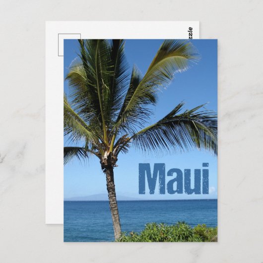 Maui Hawaii Beautiful Ocean Palm Tree Postkarte (Vorne/Hinten)