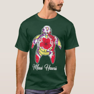 Maui Hawaii Hawaiian Gefärbte Krawatte Sea Turtle T-Shirt