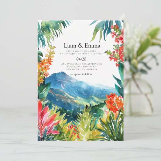 Maui Hawaii Hochzeitseinladung Einladung (Stehend Vorderseite)