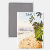 Maui Hawaii Illustration Magnet (Vorderseite/Rückseite)