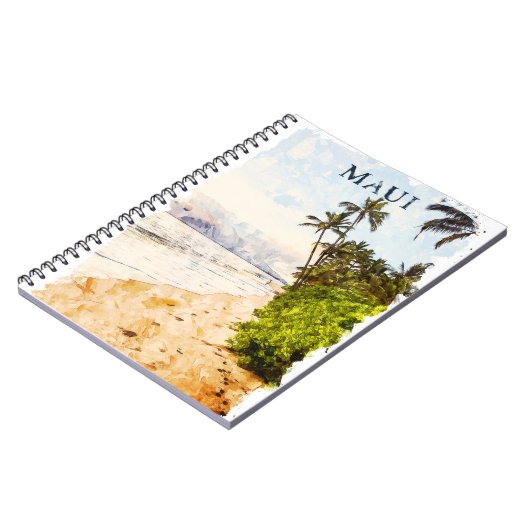 Maui Hawaii Illustration Notizblock (Linke Seite)