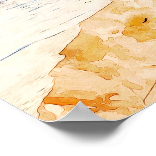 Maui Hawaii Illustration Poster (Ecke)