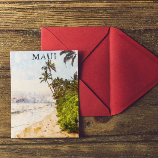 Maui Hawaii Illustration Postkarte