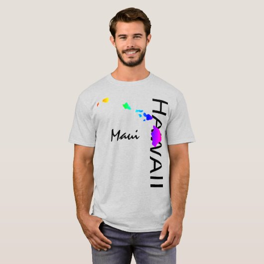 MAUI - HAWAII INSELN NEON RAINBOW T-Shirt (Vorne ganz)
