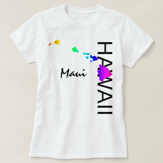 MAUI - HAWAII INSELN NEON RAINBOW T-Shirt (Design vorne)