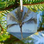 Maui Hawaii Island Fotografy Hübsch Palm Tree Ornament Aus Glas<br><div class="desc">Schöne kühne Blues hinter einer grünen Palme für Menschen,  die Maui,  Hawaii Liebe. Dieser ozeanfotografische Stern in Form von Weihnachtsschmuck ist perfekt für ein hawaiianisches Strandhaus auf dieser tropischen Insel.</div>