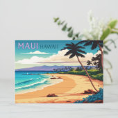 Maui Hawaii Kaanapali Beach Vintag Retro (Stehend Vorderseite)