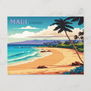 Maui Hawaii Kaanapali Beach Vintag Retro Postkarte