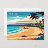 Maui Hawaii Kaanapali Beach Vintag Retro Postkarte (Vorne/Hinten)