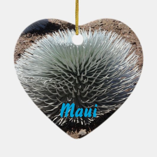 Maui Hawaii Landschaftliches Weihnachtsgeschenk Keramikornament (Hinten)