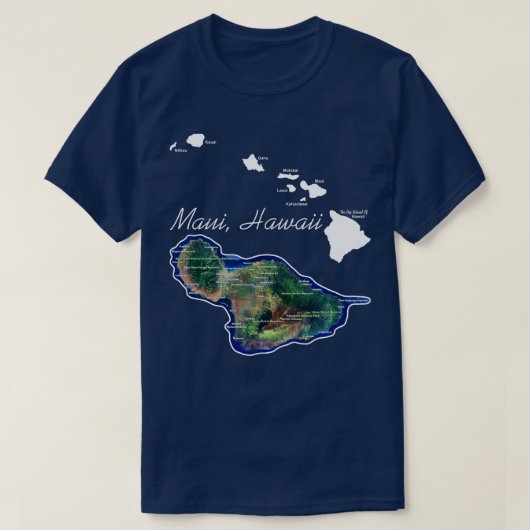 Maui Hawaii mit hawaiianischen Inseln T-Shirt (Design vorne)