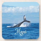 Maui Hawaii Ocean Whale Schwanz Getränkeuntersetzer (Vorderseite)