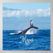 Maui Hawaii Ocean Whale Schwanz Poster (Vorne)