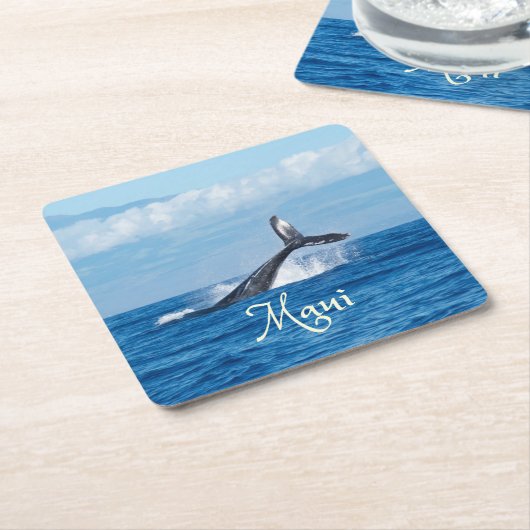 Maui Hawaii Ocean Whale Schwanz Rechteckiger Pappuntersetzer (angewinkelt)