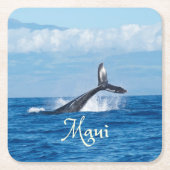Maui Hawaii Ocean Whale Schwanz Rechteckiger Pappuntersetzer (Vorderseite)