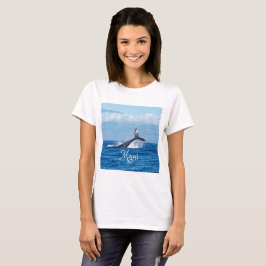 Maui Hawaii Ocean Whale Schwanz T-Shirt (Vorne ganz)
