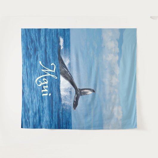 Maui Hawaii Ocean Whale Schwanz Wandteppich (Vorderseite (Horizontal))