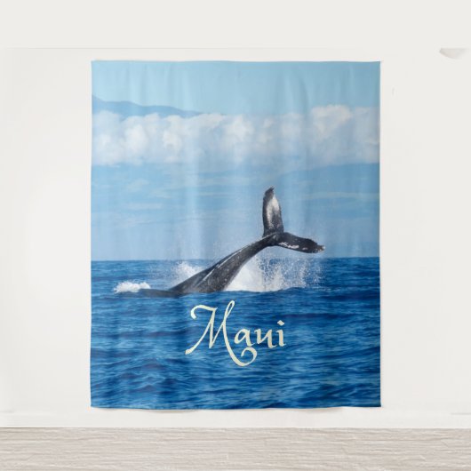 Maui Hawaii Ocean Whale Schwanz Wandteppich (Vorderseite)