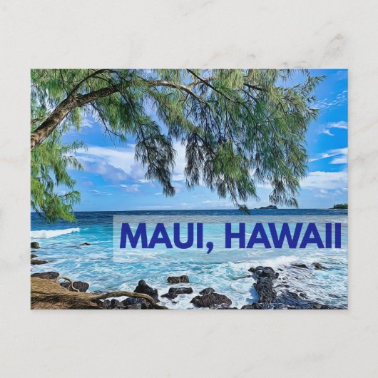 Maui Hawaii Palm Tree Postcard Postkarte (Vorderseite)