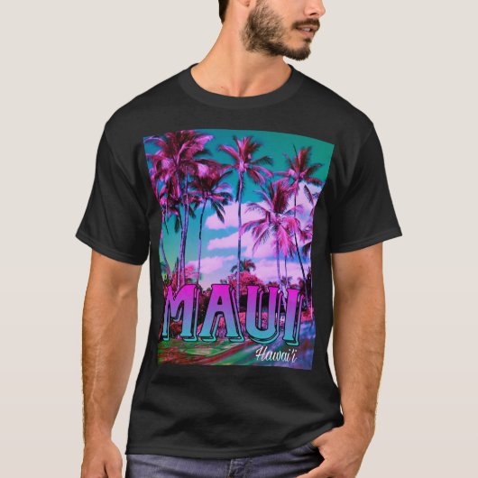 Maui Hawai'i Palmen T-Shirt (Vorderseite)