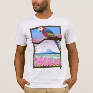 Maui Hawaii Papagei tropisches Reiseplakat T-Shirt