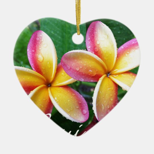 Maui Hawaii Plumeria-Blumen Keramikornament (Vorne)