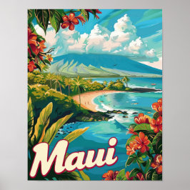 Maui Hawaii Reiseposter Art Print Poster