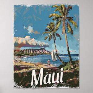 Maui Hawaii Reiseposter Art Print Poster