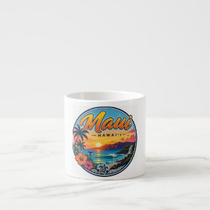 Maui Hawaii Retro-Reise-Logo  Espressotasse