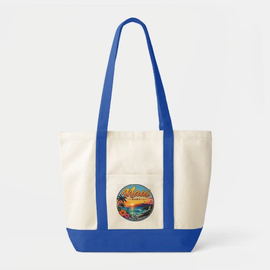 Maui Hawaii Retro-Reise-Logo Tragetasche (Vorne)
