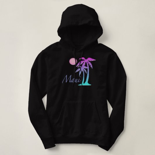 Maui Hawaii Souvenir Palm Tree Hawaiian Island Sun Hoodie (Design vorne)