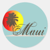 Maui Hawaii Souvenir Runder Aufkleber (Vorderseite)