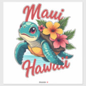 Maui Hawaii T Shirt Girl Women Kids Sea Turtle Haw Aufkleber (Blatt)