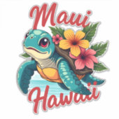 Maui Hawaii T Shirt Girl Women Kids Sea Turtle Haw Aufkleber (Vorderseite)