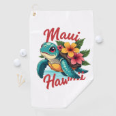 Maui Hawaii T Shirt Girl Women Kids Sea Turtle Haw Golfhandtuch (Insitu)